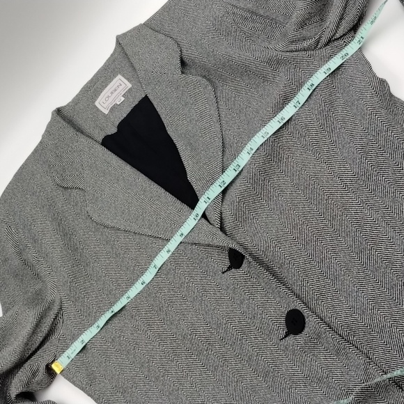 Louben Vintage Long Blazer Jacket Size 12 Black And White - Picture 8 of 11